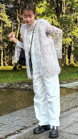 「ファーベスト」｜「アイテム（オールインワン・サロペット）」を使った、ayaneさん（レディース・153cm）の秋コーディネート