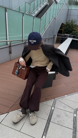 「アイテム（サンダル）」を使った、Oo.hiro.oOさん（レディース・159cm）の秋コーディネート