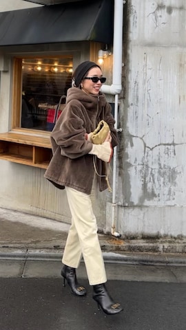 「AKTE（アクテ）のアイテム」を使った、Oo.hiro.oOさん（レディース・159cm）の冬コーディネート