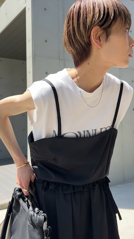 「アイテム（サロペット/オーバーオール）」を使った、RIHOさん（レディース・150cm）の春コーディネート