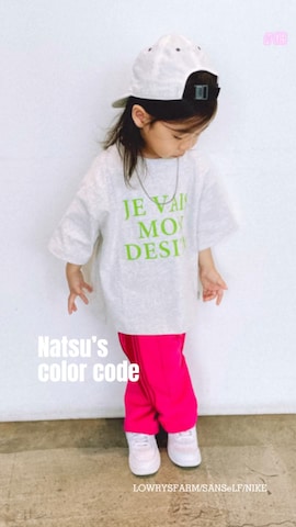 「アイテム（Tシャツ/カットソー）」を使った、natsuさん（キッズ・100cm）の春コーディネート