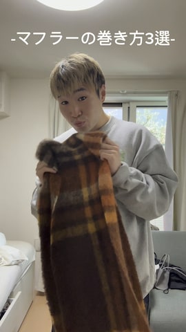 Acne Studiosのマフラー（オレンジ系）を使った人気ファッション