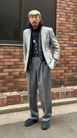 「アイテム（バンダナ/スカーフ）」を使った、fatguy321 さん（メンズ・177cm）の冬コーディネート