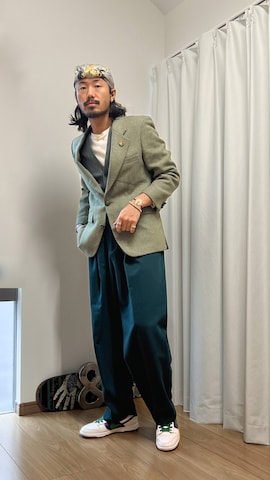 「アイテム（バンダナ/スカーフ）」を使った、fatguy321 さん（メンズ・177cm）の冬コーディネート