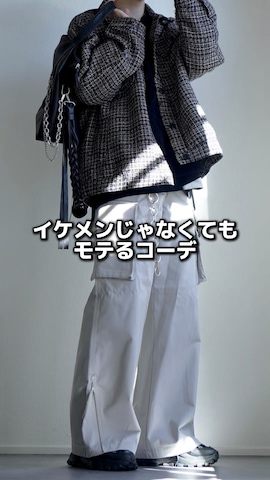 「アイテム（カーゴパンツ）」を使った、つぐ吉さん（メンズ・173cm）の冬コーディネート