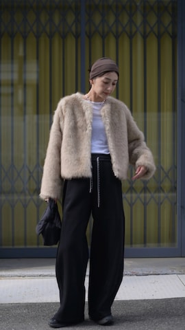 ノーカラージャケットを使ったMARIKOさんのファッション動画