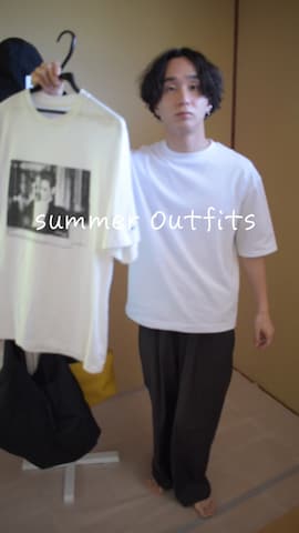 「VINTAGE（ヴィンテージ）のアイテム（ショルダーバッグ）」を使った、熊谷一平さん（メンズ・165cm）の夏コーディネート