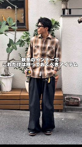 「アイテム（ライダースジャケット）」を使った、岡本幸大さん（メンズ・172cm）の秋コーディネート