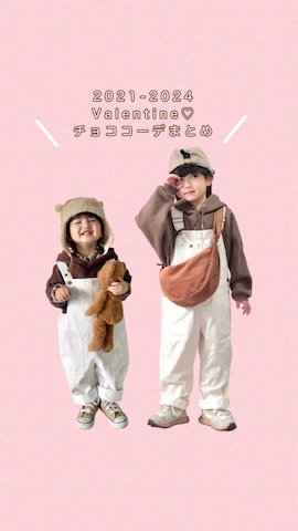 「アイテム（サロペット/オーバーオール）」を使った、ORITSUさん（キッズ・110cm）の冬コーディネート