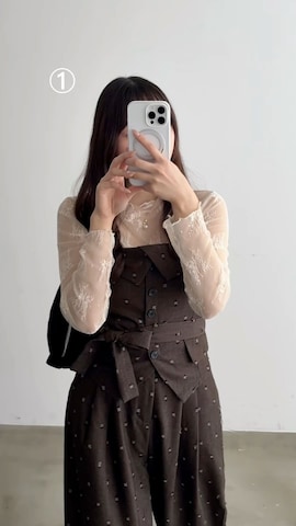 「アイテム（セットアップ）」を使った、みさねさん（レディース・158cm）の秋コーディネート