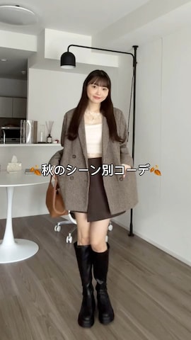 「アイテム（タンクトップ）」を使った、みさねさん（レディース・158cm）の秋コーディネート