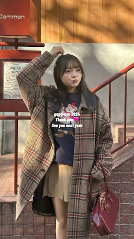 「アイテム（キャミソール）」を使った、みさねさん（レディース・158cm）の冬コーディネート