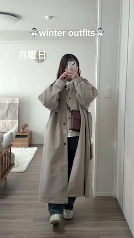 「アイテム（キャミソール）」を使った、みさねさん（レディース・158cm）の冬コーディネート