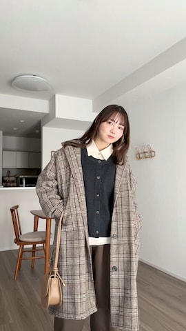 「アイテム（トレンチコート）」を使った、みさねさん（レディース・158cm）の冬コーディネート