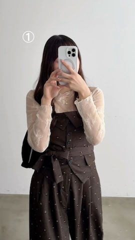 「アイテム（ノーカラーコート）」を使った、みさねさん（レディース・158cm）の秋コーディネート