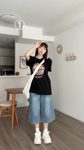 デニムパンツを使ったみさねさんのファッション動画