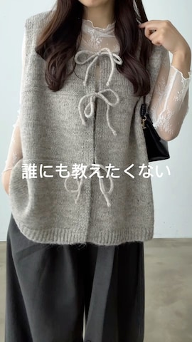 「アイテム（ベスト）」を使った、みさねさん（レディース・158cm）の秋コーディネート