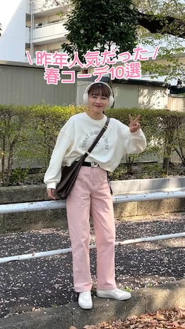 「アイテム（その他アウター、ブラウン系）」を使った、みさねさん（レディース・158cm）の春コーディネート
