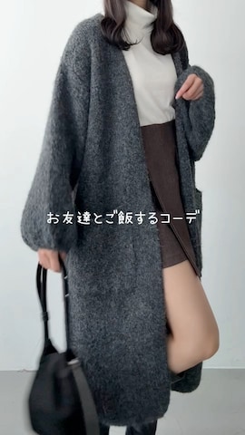 「アイテム（ノーカラーコート）」を使った、みさねさん（レディース・158cm）の秋コーディネート