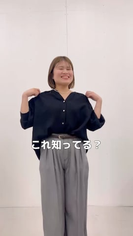 Jena espace merveilleuxのシャツ/ブラウスを使ったchihiroさんのファッション動画-すっきりブラウス✨