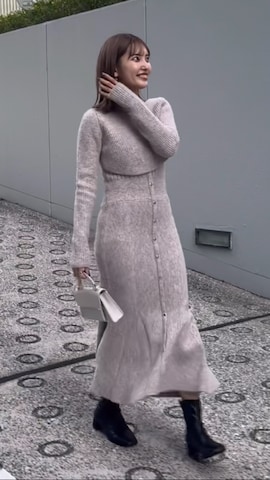 新品含む6点セット　まとめ売り レディース服　コーデ売り ニットカーデ　ワンピ index｜《ツインセット》カーディガン*バイカラーニット